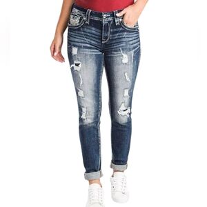 True Religion Women Talla 34 Jennie Jeans Grunge Y2K Destroyed (NEW)
